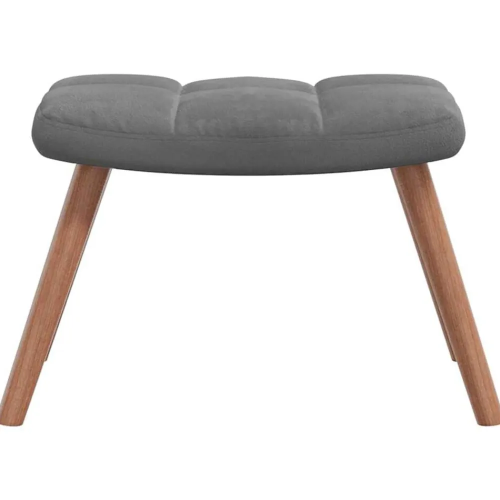 vidaXL Silla mecedora con reposapiés terciopelo Gris oscuro Outlet