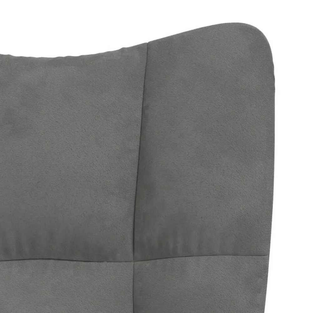 vidaXL Silla mecedora con reposapiés terciopelo Gris oscuro Outlet