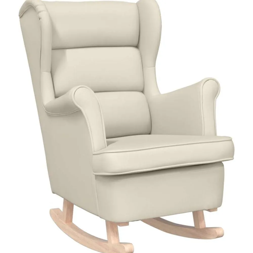 vidaXL Silla mecedora de lino 74x90x102 cm Blanco Hot