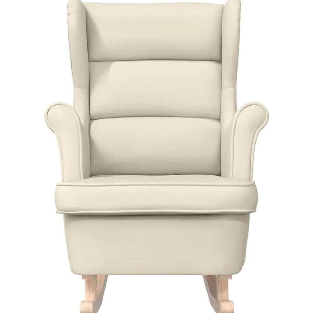 vidaXL Silla mecedora de lino 74x90x102 cm Blanco Hot