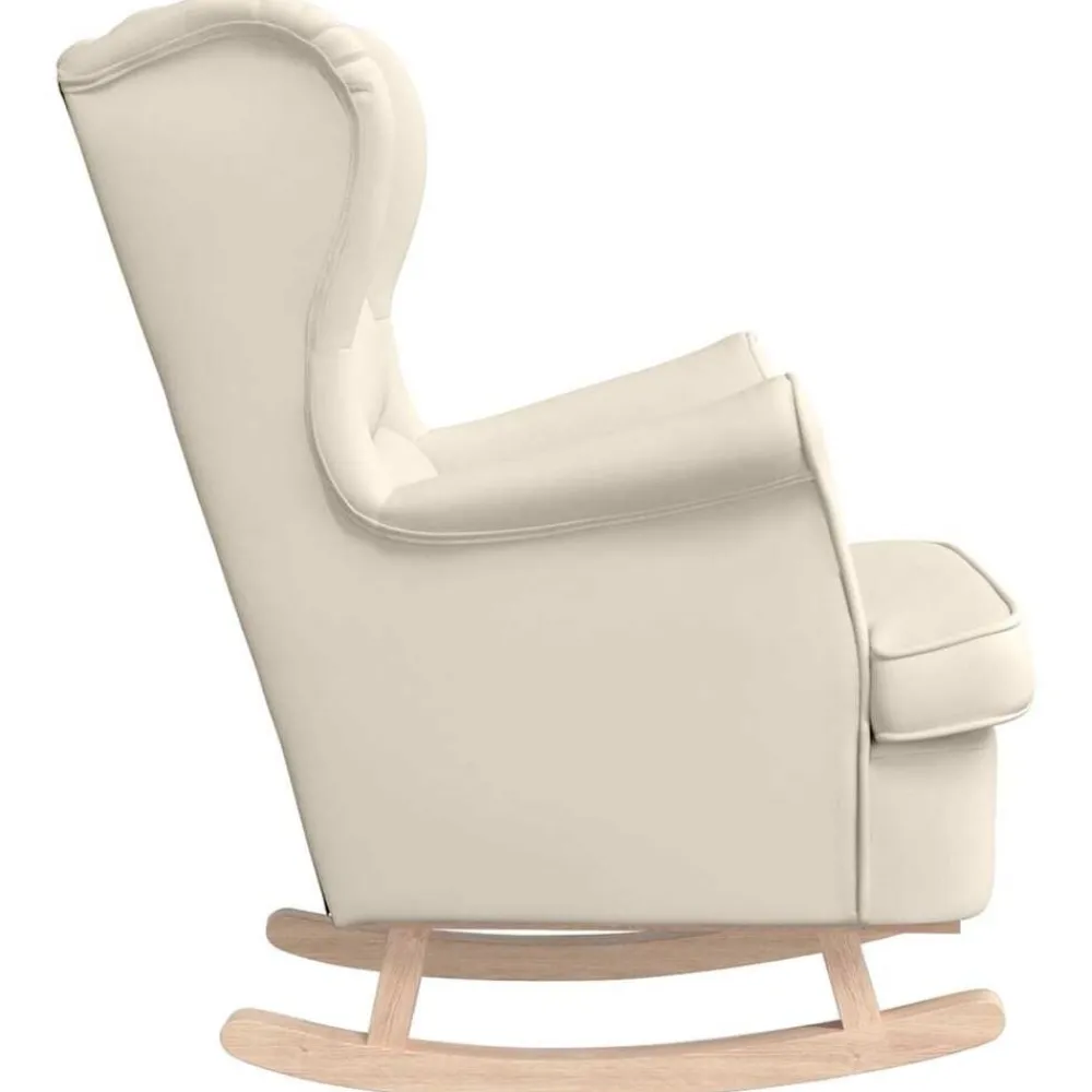 vidaXL Silla mecedora de lino 74x90x102 cm Blanco Hot