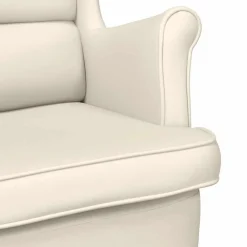 vidaXL Silla mecedora de lino 74x90x102 cm Blanco Hot
