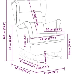 vidaXL Silla mecedora de lino 74x90x102 cm Blanco Hot