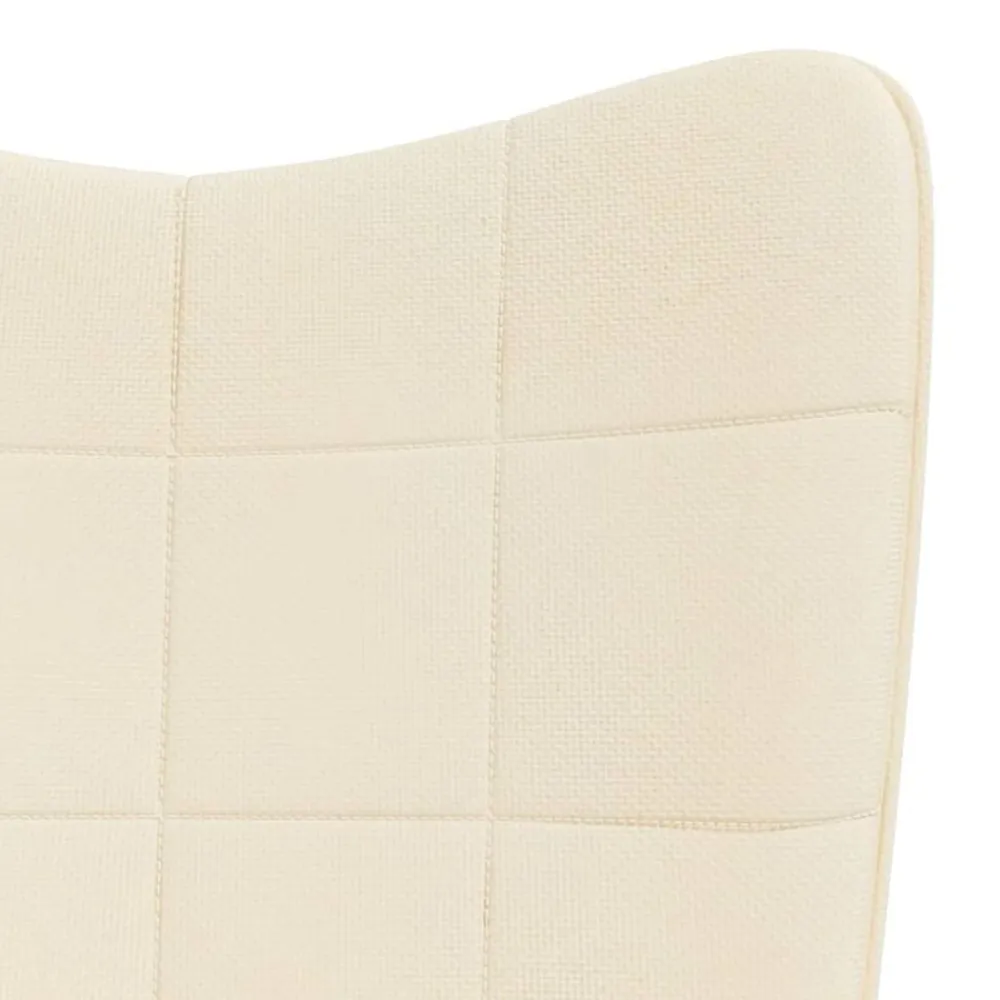 vidaXL Silla mecedora de tela color Crema Sale