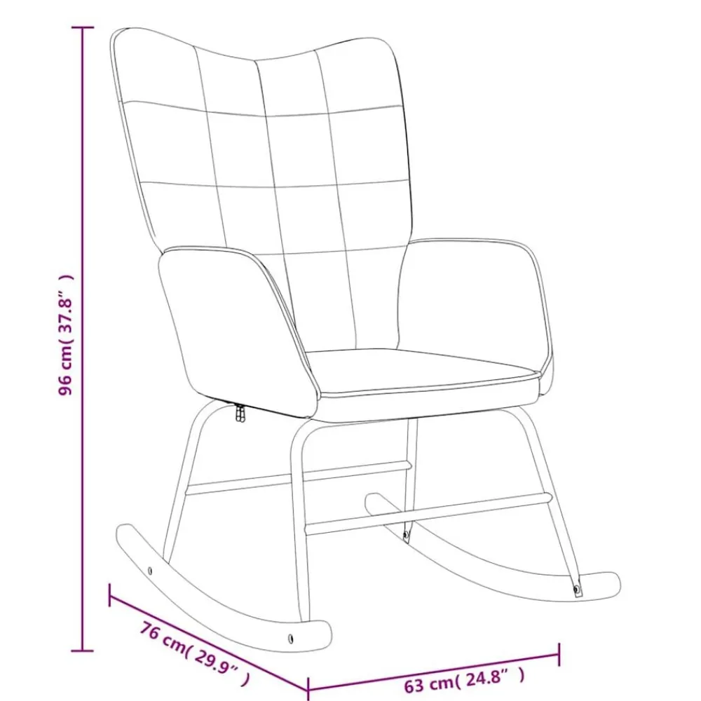 vidaXL Silla mecedora de tela color Crema Sale