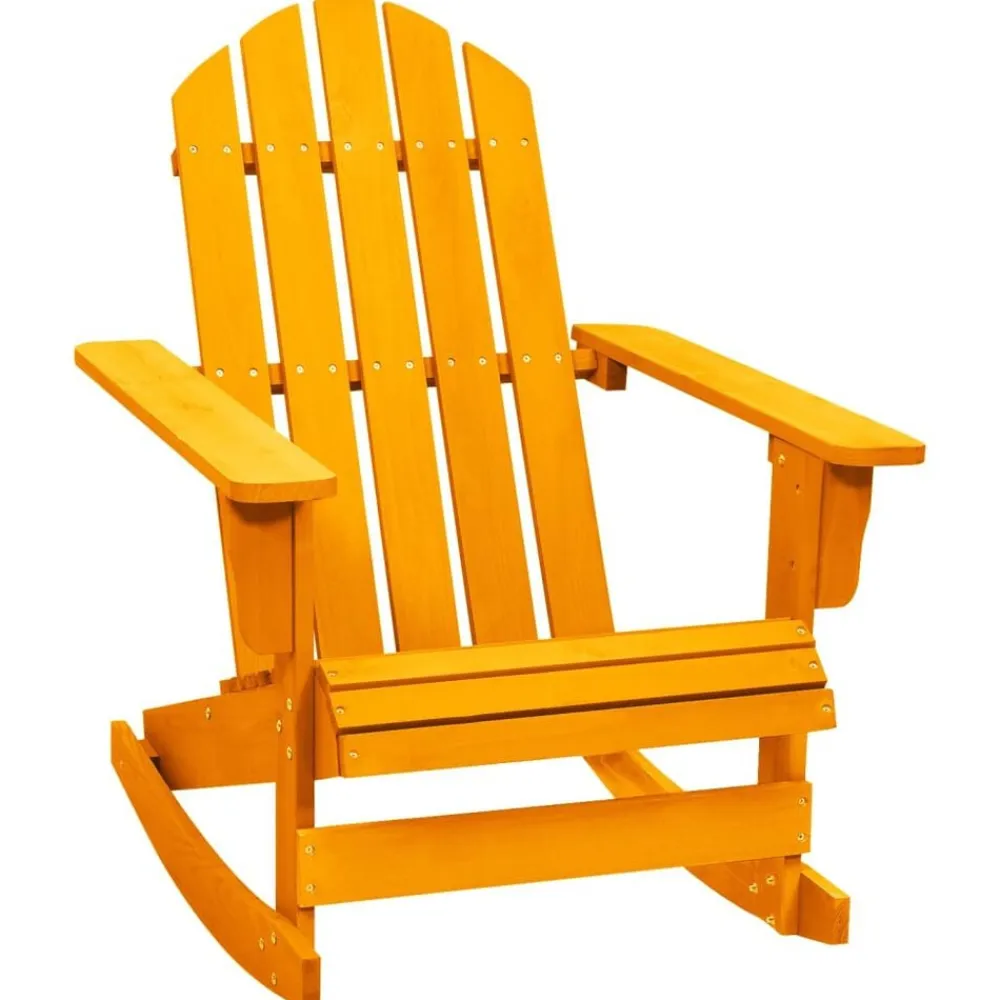 vidaXL Silla mecedora de jardín Adirondack madera maciza abeto Naranja Sale