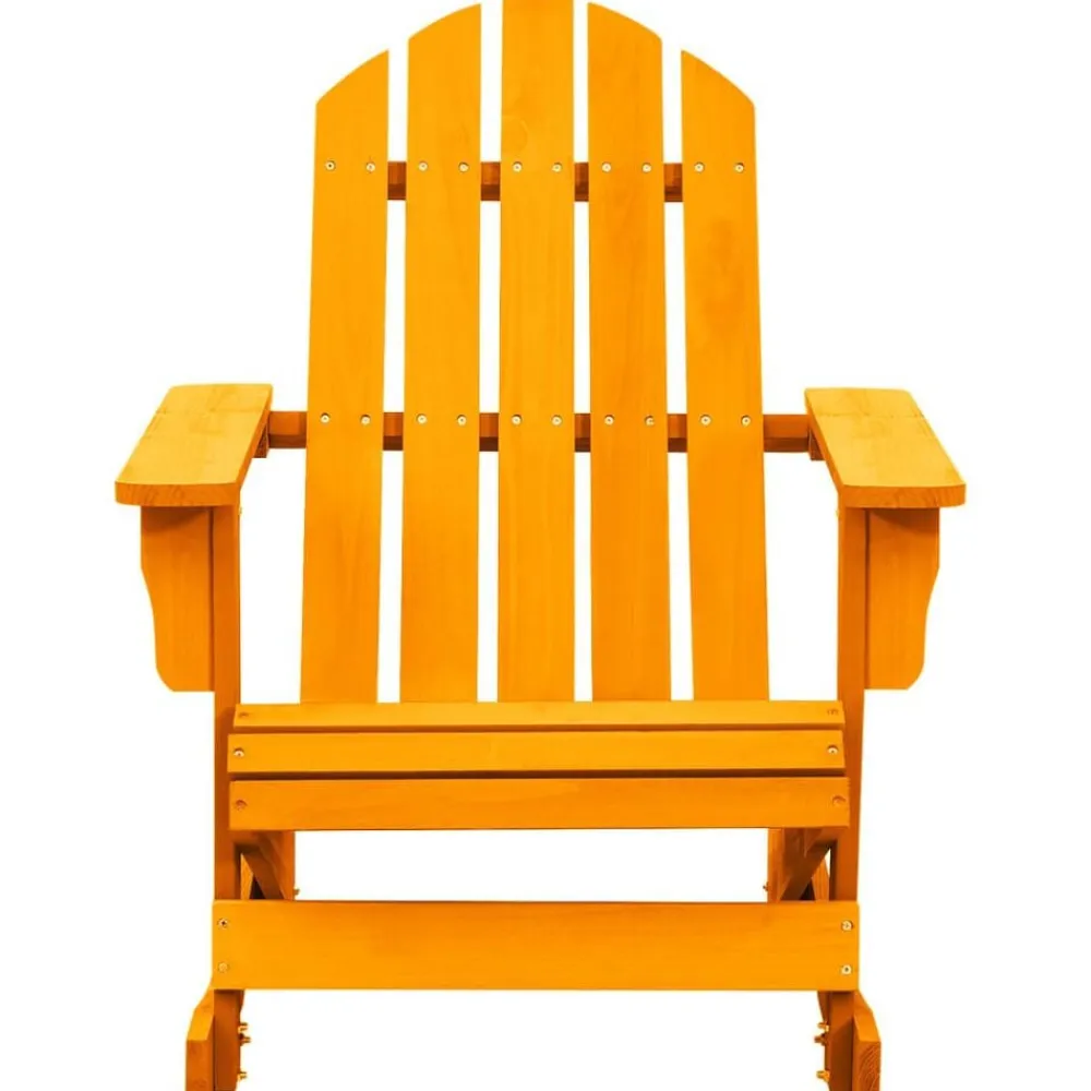 vidaXL Silla mecedora de jardín Adirondack madera maciza abeto Naranja Sale
