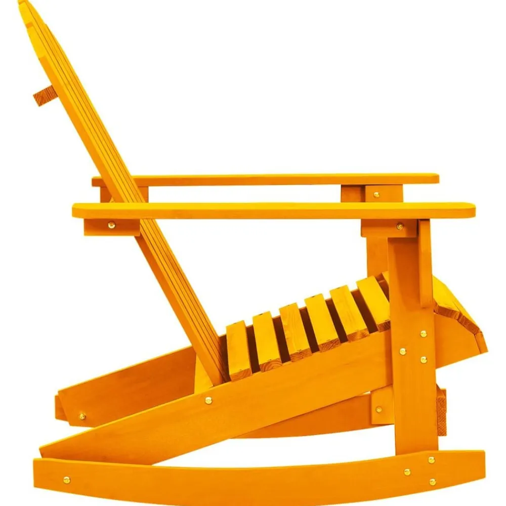 vidaXL Silla mecedora de jardín Adirondack madera maciza abeto Naranja Sale
