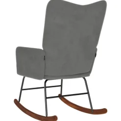 vidaXL Sillas-Silla mecedora de terciopelo