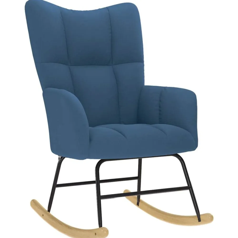 vidaXL Silla mecedora de tela Azul Sale