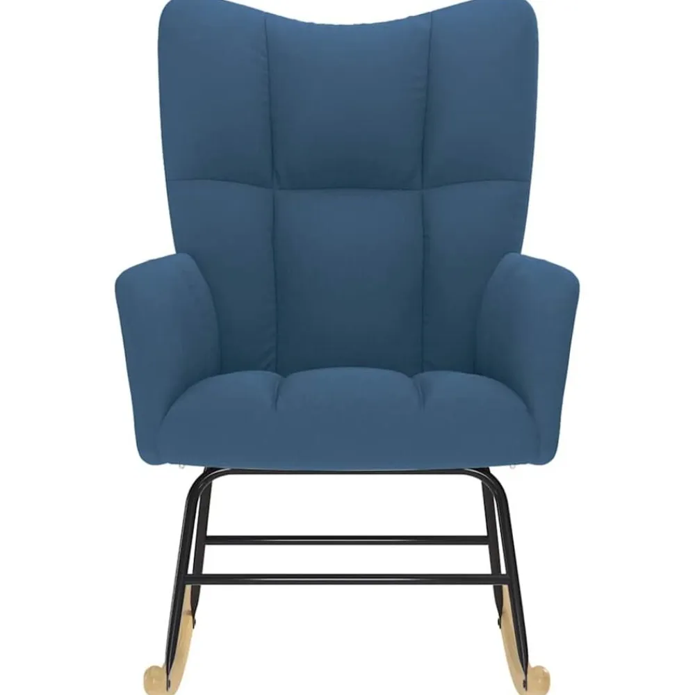 vidaXL Silla mecedora de tela Azul Sale
