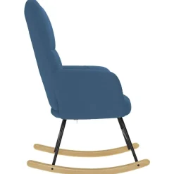 vidaXL Silla mecedora de tela Azul Sale