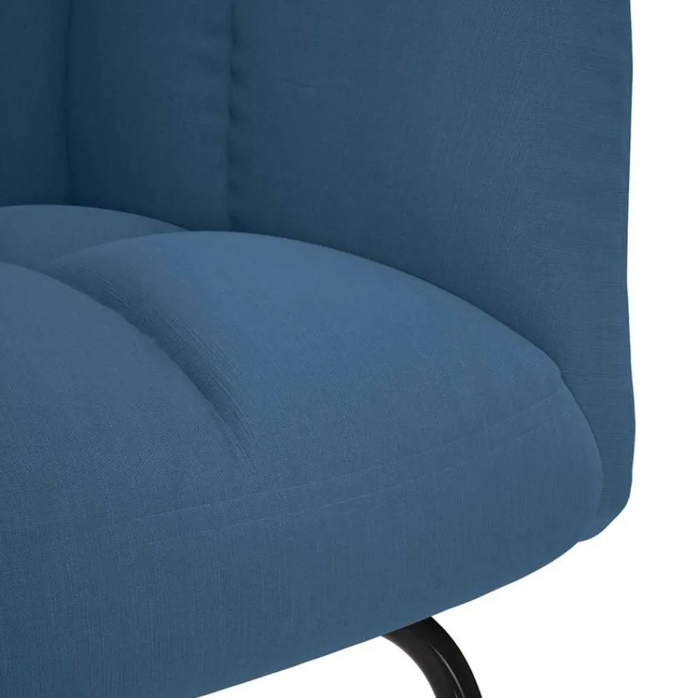 vidaXL Silla mecedora de tela Azul Sale
