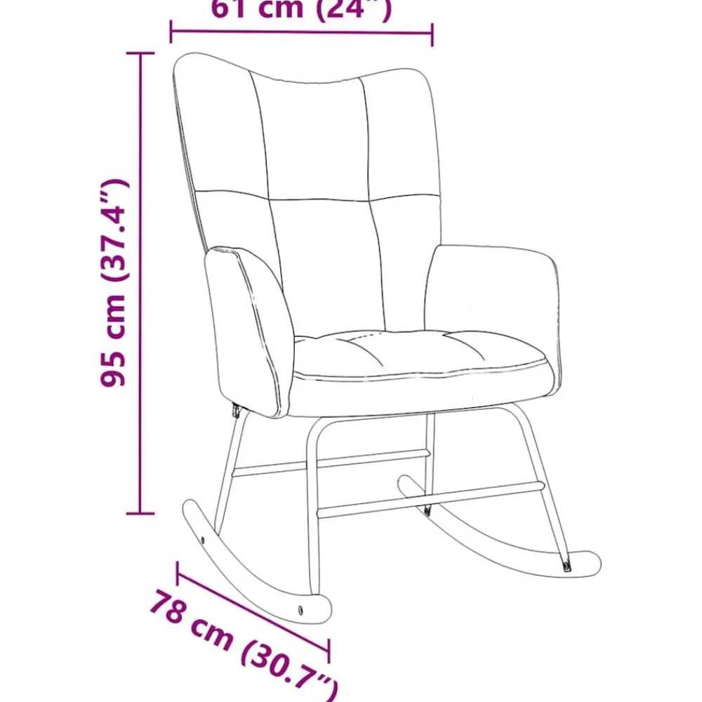 vidaXL Silla mecedora de tela Azul Sale