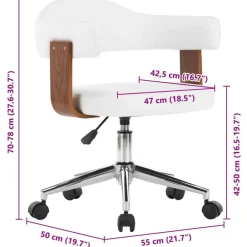vidaXL Mobiliario De Oficina-Silla oficina giratoria madera curvada cuero sintético