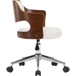 vidaXL Mobiliario De Oficina-Silla oficina giratoria madera curvada cuero sintético