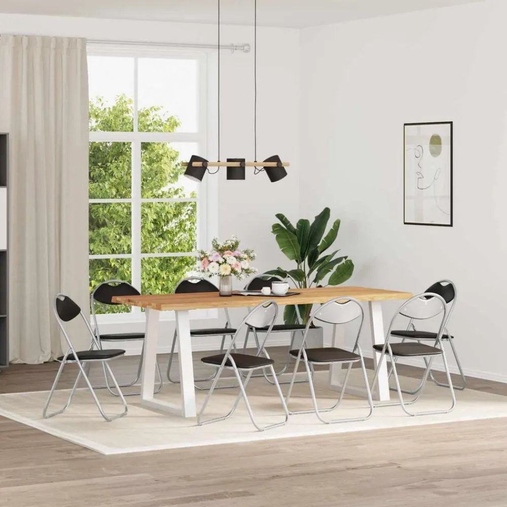 vidaXL Silla Plegable 8 pcs 48 x 43,5 x 81 cm Negro y gris Online