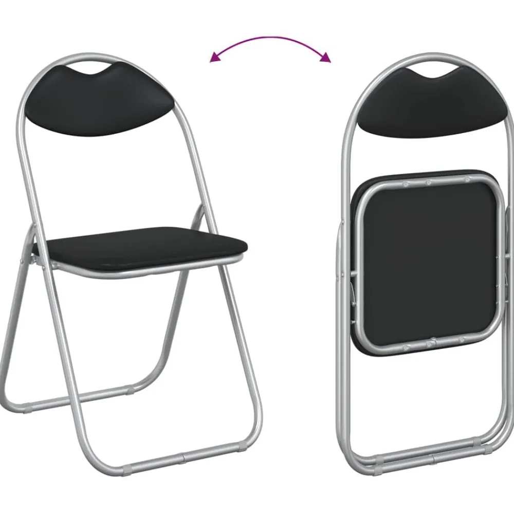 vidaXL Silla Plegable 8 pcs 48 x 43,5 x 81 cm Negro y gris Online
