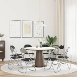 vidaXL Silla Plegable 8 pcs 48 x 43,5 x 81 cm Negro y gris Online