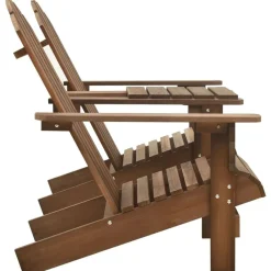 vidaXL Sillas Adirondack de jardín y mesita madera maciza abeto marrón Marrón Best