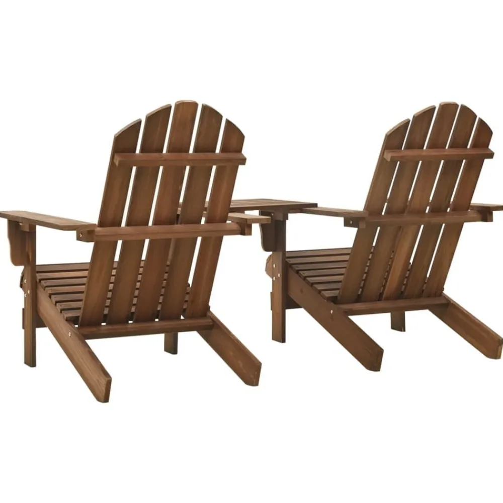 vidaXL Sillas Adirondack de jardín y mesita madera maciza abeto marrón Marrón Best