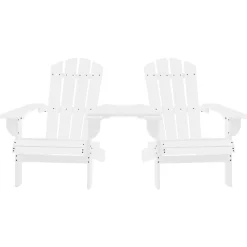 vidaXL Sillas Adirondack de jardín y mesita madera maciza abeto Blanco Hot