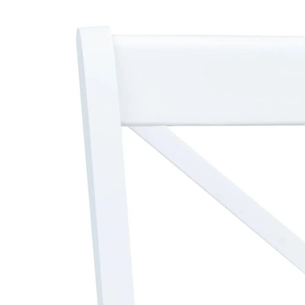 vidaXL Sillas comedor 2 uds madera maciza caucho blanco y madera claro blanco y natural Outlet