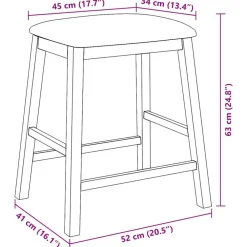vidaXL Sillas-Sillas de bar con cojines 2 uds madera maciza caucho
