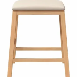 vidaXL Sillas-Sillas de bar con cojines 2 uds madera maciza caucho