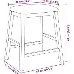 vidaXL Sillas de bar con cojines 2 uds madera maciza marrón caucho Marr&oacute;n y claro Outlet