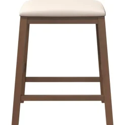 vidaXL Sillas de bar con cojines 2 uds madera maciza marrón caucho Marr&oacute;n y claro Outlet