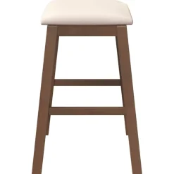 vidaXL Sillas de bar con cojines 2 uds madera maciza marrón caucho Marr&oacute;n y claro Outlet