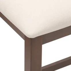 vidaXL Sillas de bar con cojines 2 uds madera maciza marrón caucho Marr&oacute;n y claro Outlet