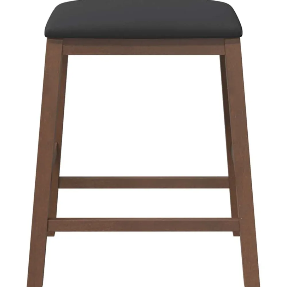 vidaXL Sillas-Sillas de bar con cojines 2 uds madera maciza marrón caucho