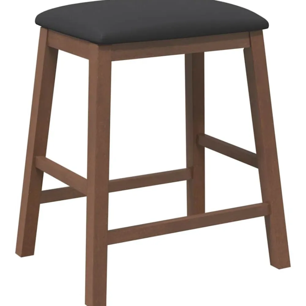 vidaXL Sillas-Sillas de bar con cojines 2 uds madera maciza marrón caucho