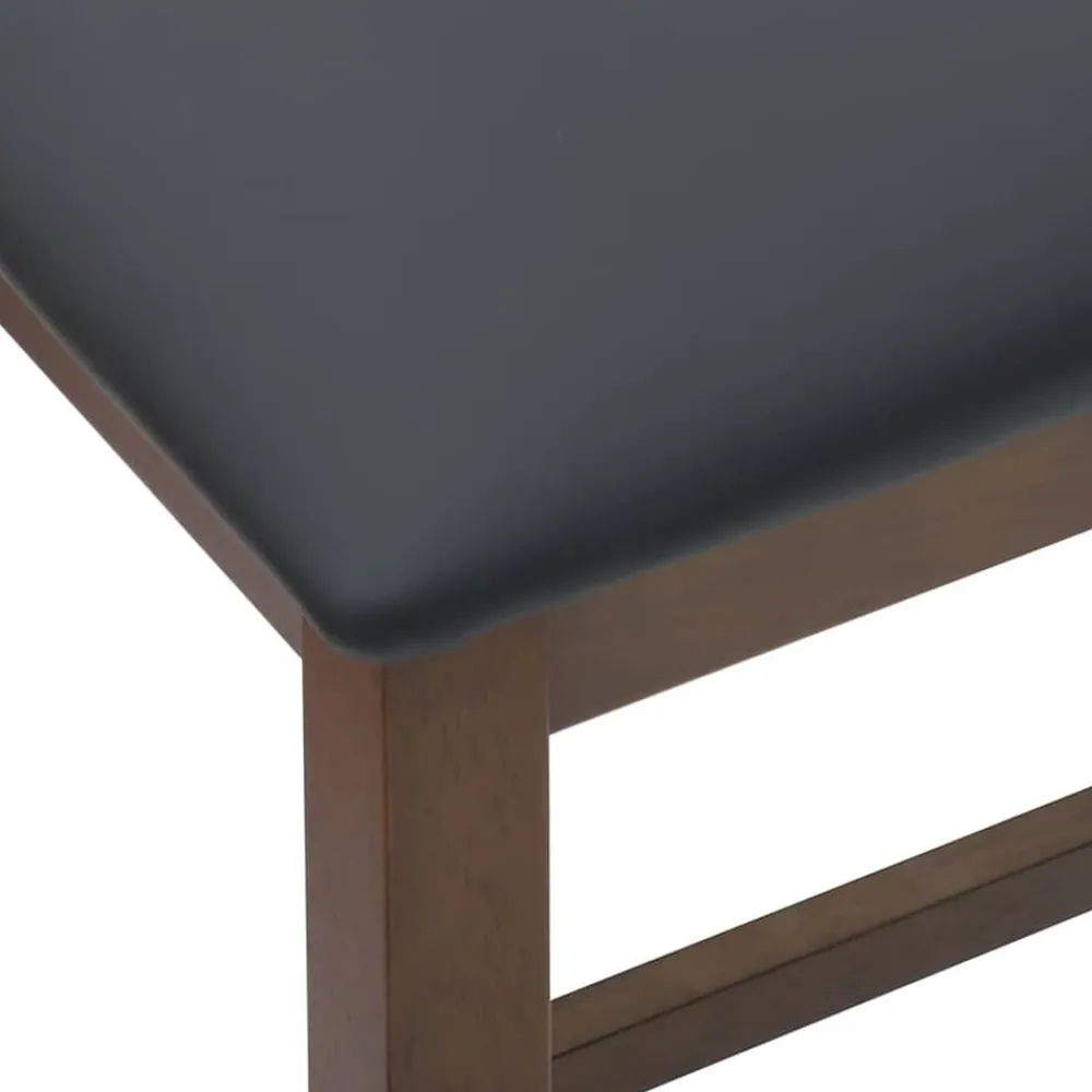 vidaXL Sillas-Sillas de bar con cojines 2 uds madera maciza marrón caucho