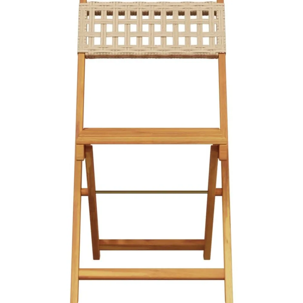 vidaXL Muebles De Jardín-Sillas de bistró 2 uds madera maciza de acacia ratán PE