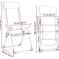 vidaXL Sillas de camping plegables de aluminio 2 unidades Negro
