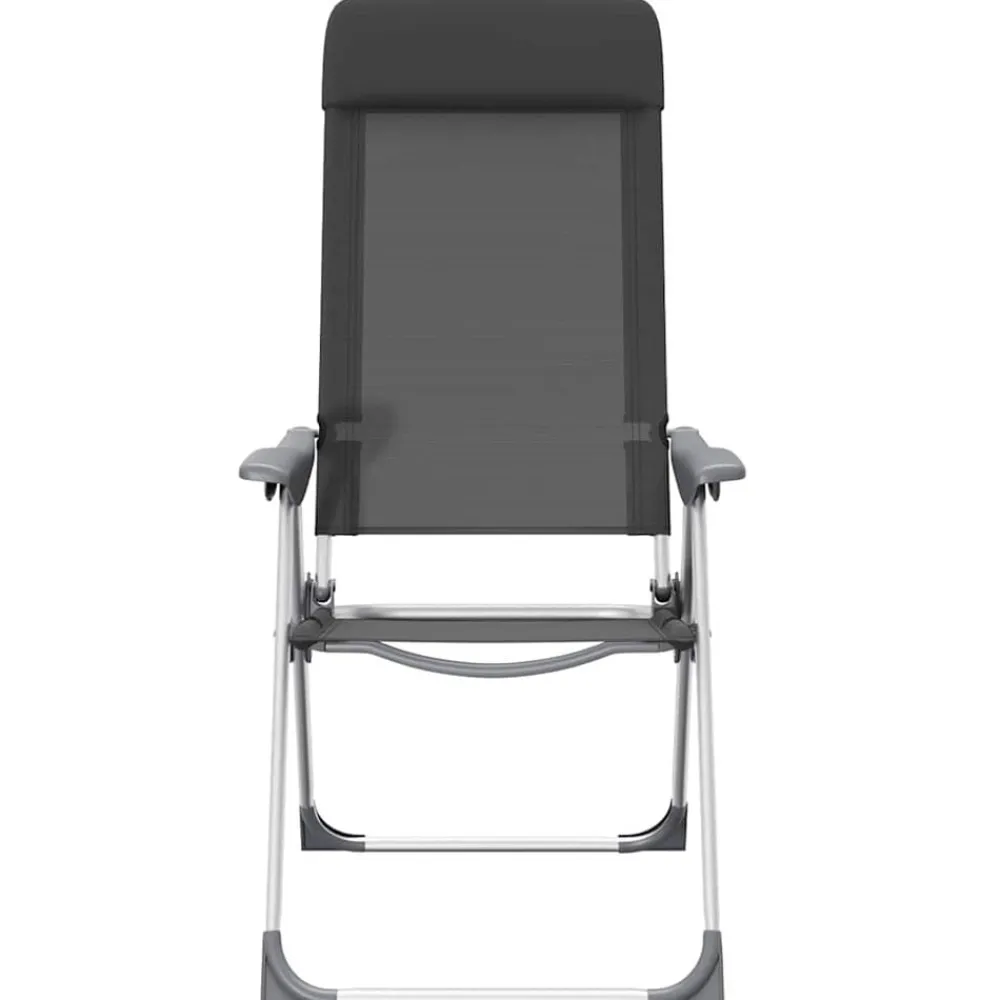 vidaXL Sillas de camping plegables de aluminio 2 unidades Negro