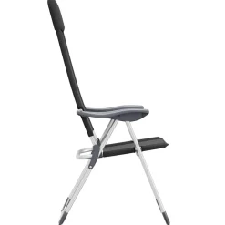 vidaXL Sillas de camping plegables de aluminio 2 unidades Negro
