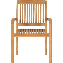 vidaXL Sillas de comedor de jardín apilables 2 uds madera maciza teca Best
