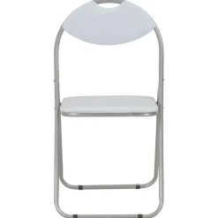 vidaXL Sillas de comedor plegables 4 unidades cuero sintético blanco y gris