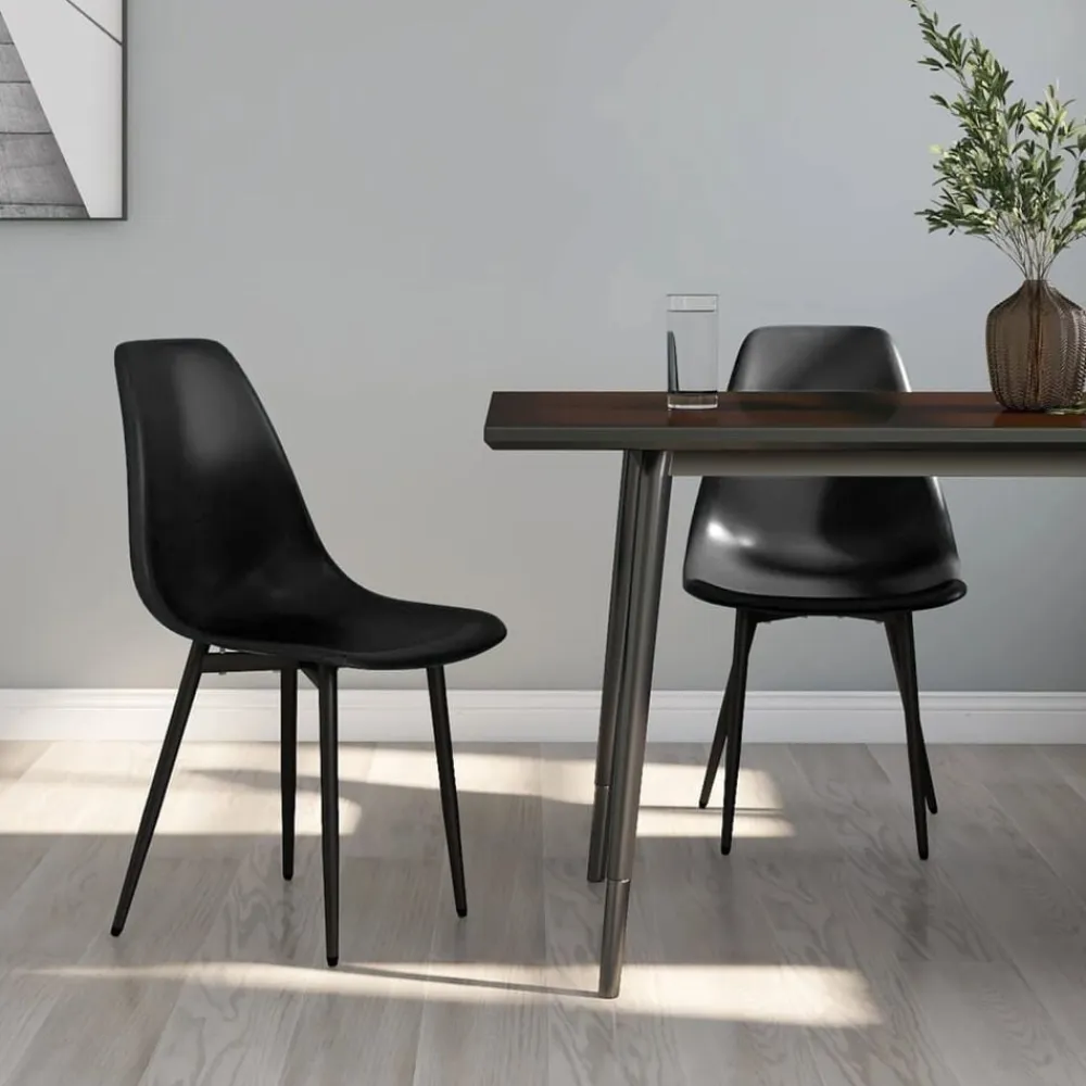 vidaXL Sillas de comedor 2 unidades negras PP Negro Online