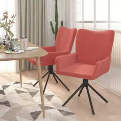 vidaXL Sillas-Sillas de comedor giratorias 2 unidades terciopelo