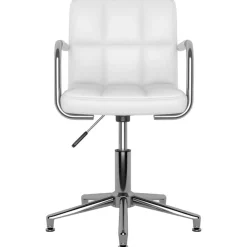 vidaXL Sillas de comedor giratorias 2 unidades cuero sintético Blanco Outlet