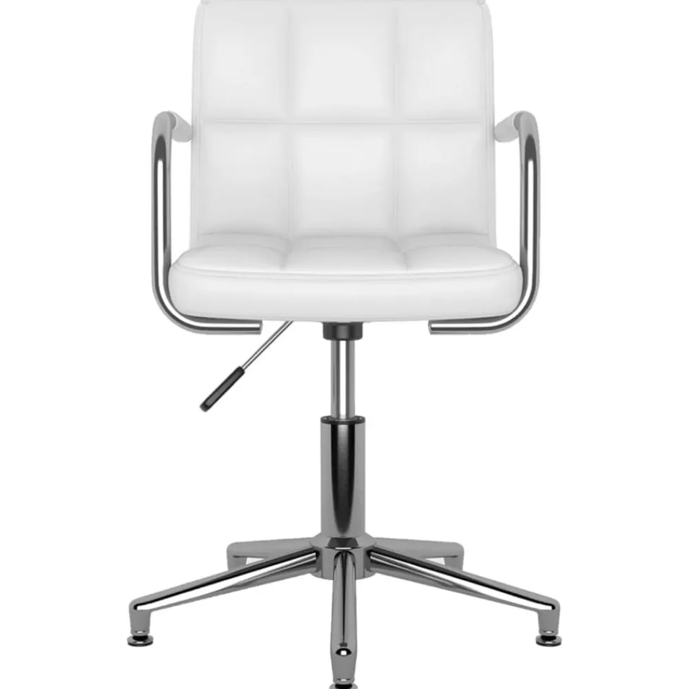 vidaXL Sillas de comedor giratorias 2 unidades cuero sintético Blanco Outlet