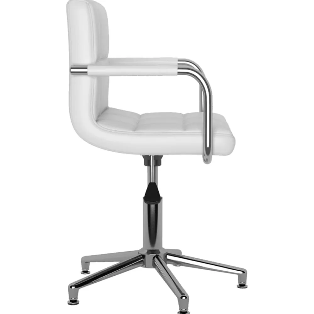 vidaXL Sillas de comedor giratorias 2 unidades cuero sintético Blanco Outlet