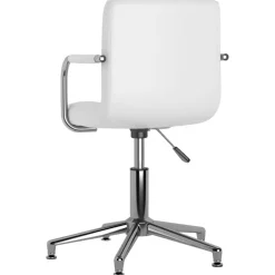 vidaXL Sillas de comedor giratorias 2 unidades cuero sintético Blanco Outlet