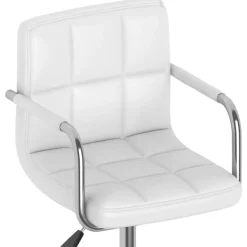 vidaXL Sillas de comedor giratorias 2 unidades cuero sintético Blanco Outlet