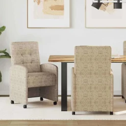 vidaXL Sillas de Comedor con Ruedas 2 pcs 58 x 67 x 97 cm Gris claro Sale
